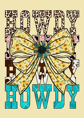 Western Howdy with Sunflower Bow