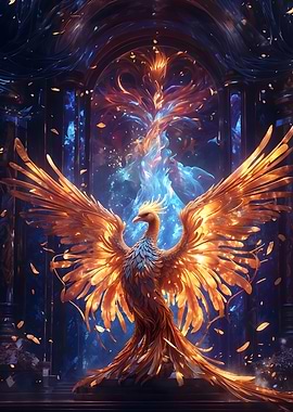 Fantasy Golden Phoenix Aura