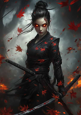 Fiery Samurai Woman