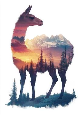 Llama Mountain Sunset