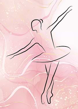 Ballerina Line Art