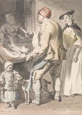 Watercolor of a Butcher Shop