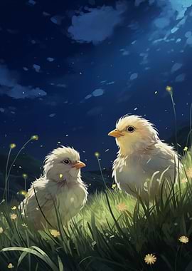 Chicks in the Night Sky