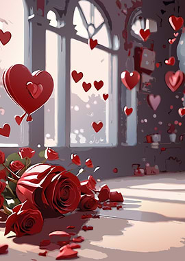 Red Roses and Hearts