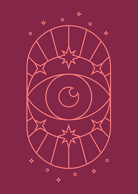 All-Seeing Eye with Stars Maroon