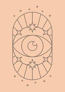 All-Seeing Eye with Stars Brown
