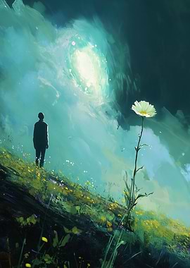 Man Gazing at a Flower