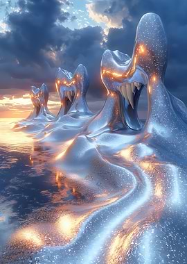 Ethereal Glowing Waves