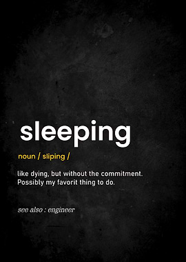 Sleeping Definition Poster