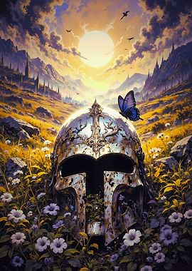 Forgotten Glory: Silver Sentinel Amid Wildflowers