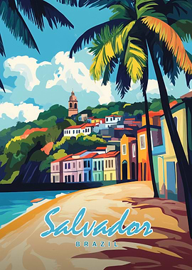 Salvador, Brazil Travel Poster