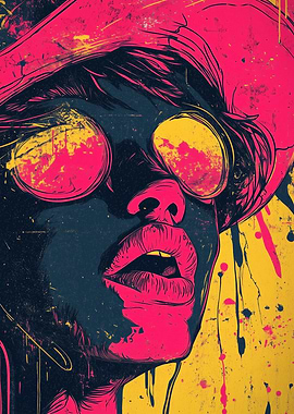 Pop Art Woman in Sunglasses