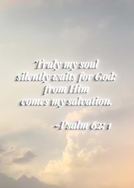 Wait For God Psalm 62: 1 Christian Faith Bible Verse Sunset Sky Cloudscape