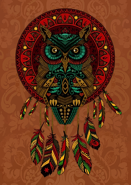 Owl Dreamcatcher Mandala