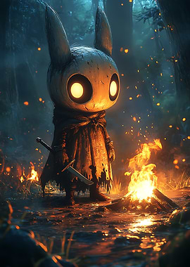 Hollow Knight Character by Fire