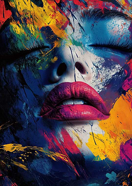 Abstract Colorful Face