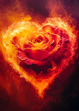 Fiery Rose Heart