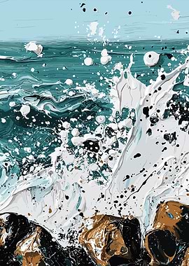 Ocean Wave Abstract Painting