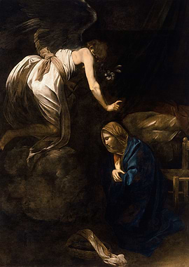Annunciation - Painting by Caravaggio