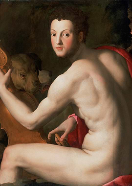 Nude Man with Dog Head