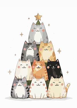 Cat Christmas Tree