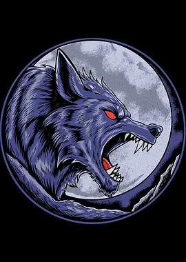 Wolf Howling at the Moon