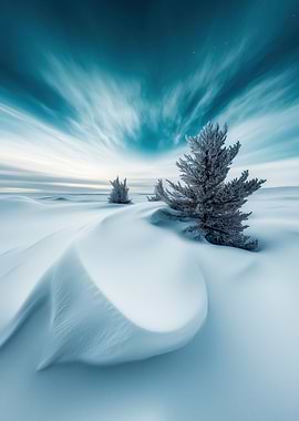Snowy Landscape with Trees