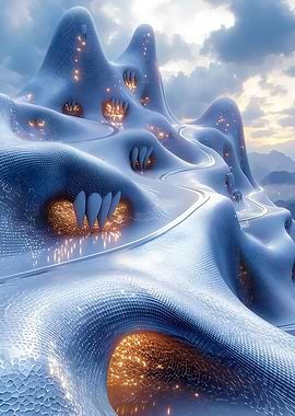 Futuristic Glowing Peaks