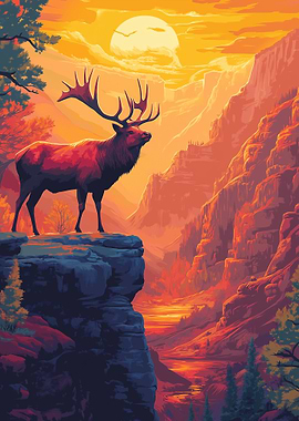 Elk at the National Part Sunset