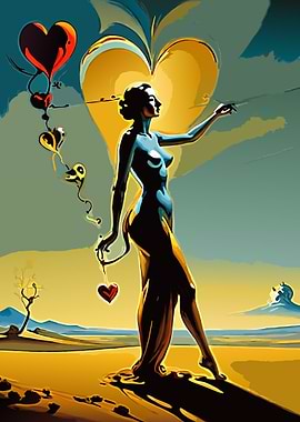 Woman with Hearts