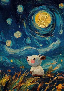 Mouse Under Starry Night
