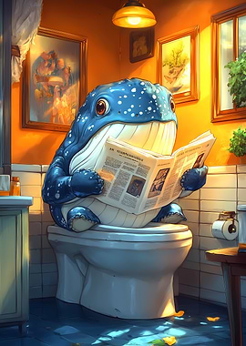 Whale on the Toilet Funny
