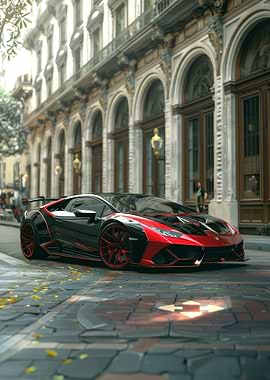 Black and Red Lamborghini