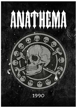 Anathema 1990 Skull Poster