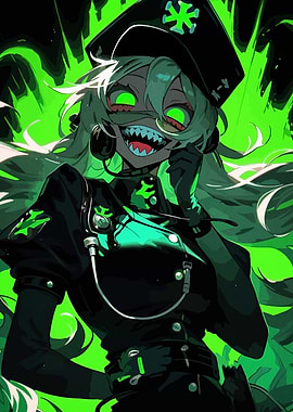 Green-Haired Anime Character