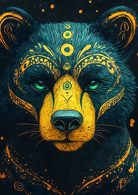 Bear with Tribal Design Animal