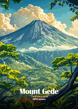 Mount Gede Indonesia Poster