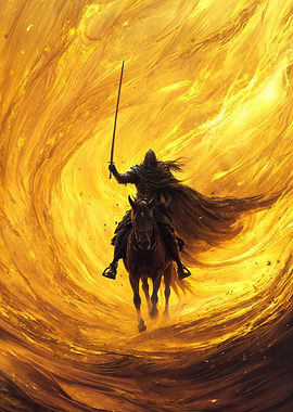 Desert Warrior in Golden Storm