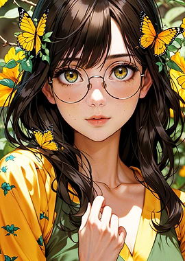 Golden Gaze Amid Sunlit Blooms