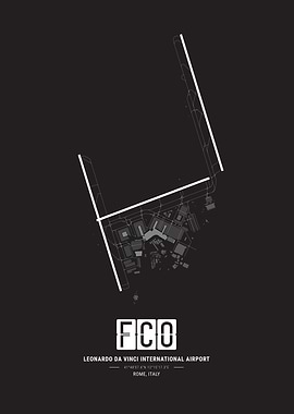 Leonardo da Vinci International Airport Map Print