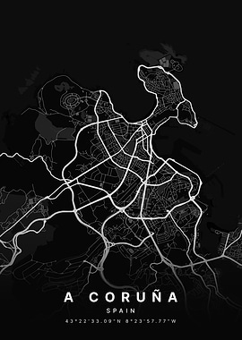A Coruna Spain City Map