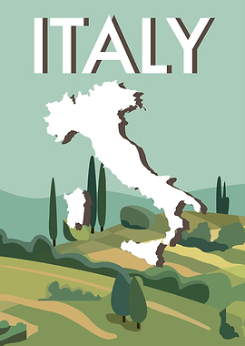 Italy Map Poster