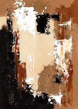 Abstract Brown and White Painting