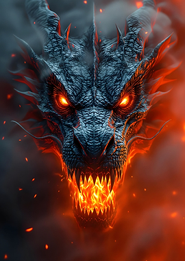 Fiery Dragon Head