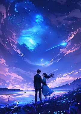 Couple Under Starry Sky