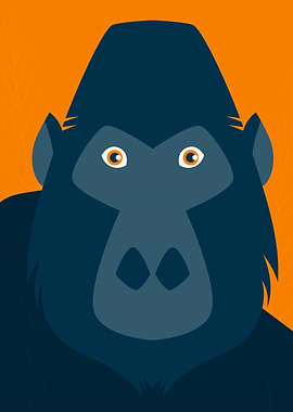 Gorilla Portrait, Gorilla Print, Wall art home decor, Nursery art wall decor, Modern art print, Nursery Wall Art, Animal Print, Safari Nursery decor