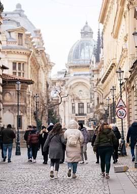 Cobblestone Street in European City