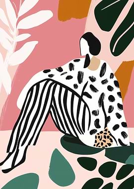 Abstract Woman in Pink