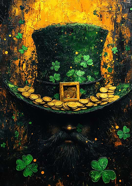 Dark Leprechaun with Gold Coins