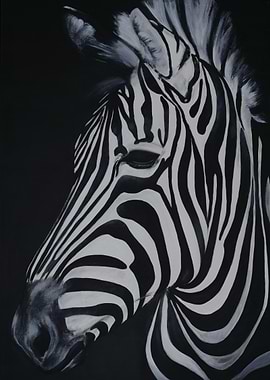 Zebra Portrait Painting